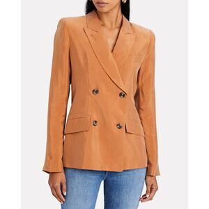 SMYTHE Double Breasted Tuck In Blazer in Desert Sz 2 Camel Caramel Chic Classic